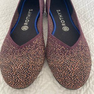 Rothy's Eggplant Metallic Flat Shoe Size 9